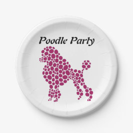 Gepersonaliseerde naam Poodle Party Papieren Bordje
