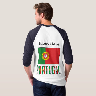 Gepersonaliseerde naam Portugal Vlag T-shirt