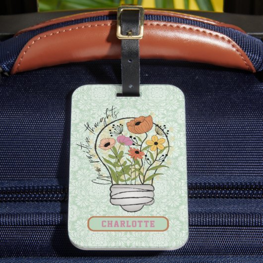 Gepersonaliseerde naam Positive Thoughts Inspirere Bagagelabel (Voorkant Insitu 2)