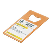 Gepersonaliseerde naam Prescription Bier Creditkaart Flessenopener (Voorkant Gekanteld)