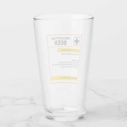 Gepersonaliseerde naam Prescription Bier Glas (Achterkant)