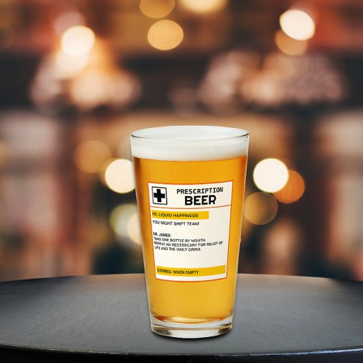 Gepersonaliseerde naam Prescription Bier Glas