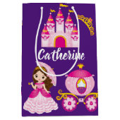 Gepersonaliseerde naam Prinses Kasteel Verjaardags Medium Cadeauzakje (Voorkant)