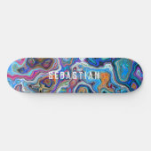 Gepersonaliseerde naam Psychedelic Abstract Skateb Persoonlijk Skateboard (Horizontaal)