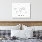 Gepersonaliseerde naam Push Pin Wereldkaart - Onze Canvas Afdruk (Insitu (Slaapkamer))