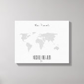 Gepersonaliseerde naam Push Pin Wereldkaart - Onze Canvas Afdruk (Voorkant)