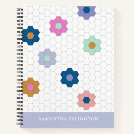 Gepersonaliseerde Naam Quilter Gift  Bloemen Schat Notitieboek