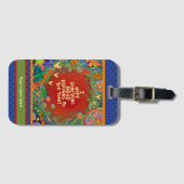 Gepersonaliseerde Naam Quote Floral Heart Aangepas Bagagelabel (Voorkant (horizontaal))