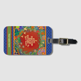 Gepersonaliseerde Naam Quote Floral Heart Aangepas Bagagelabel