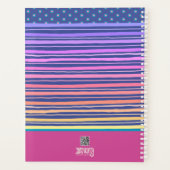 Gepersonaliseerde naam Quote roze bloemige streep Planner (Achterkant)