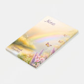 Gepersonaliseerde naam Rainbow Butterfly Natuur No Post-it® Notes (Schuin)