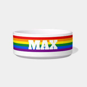 Gepersonaliseerde naam Rainbow Dog Voerbakje