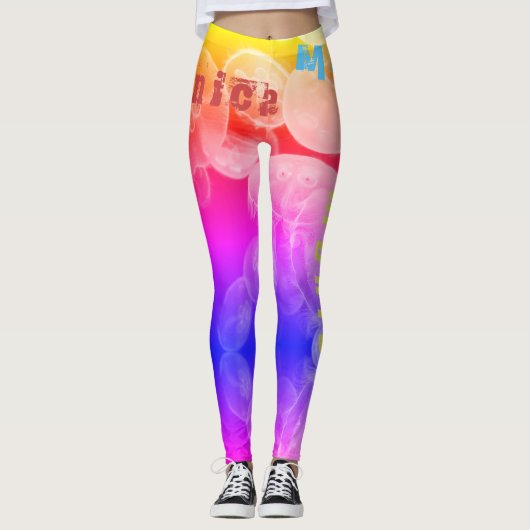 Gepersonaliseerde naam Rainbow Jellyfish Leggings (Voorkant)
