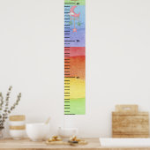 Gepersonaliseerde naam Rainbow kind Groei Poster (Keuken)