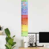 Gepersonaliseerde naam Rainbow kind Groei Poster (Thuiskantoor)