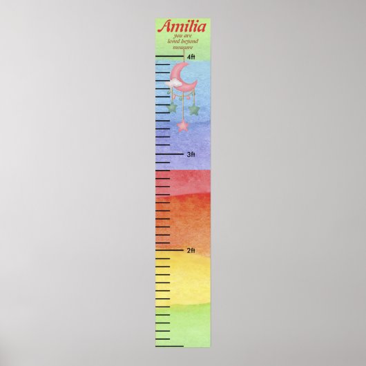 Gepersonaliseerde naam Rainbow kind Groei Poster (Voorkant)