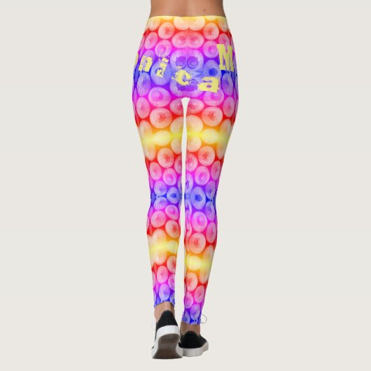 Gepersonaliseerde naam Rainbow Leggings (Achterkant)
