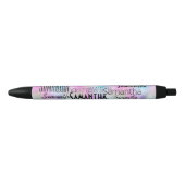 Gepersonaliseerde naam Rainbow Tie dye Zwarte Inkt Pen (Voorkant)