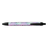 Gepersonaliseerde naam Rainbow Tie dye Zwarte Inkt Pen (Achterkant)