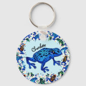 Gepersonaliseerde naam Rainforest Frogs Sleutelhan Sleutelhanger (Voorkant)