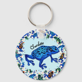 Gepersonaliseerde naam Rainforest Frogs Sleutelhan Sleutelhanger