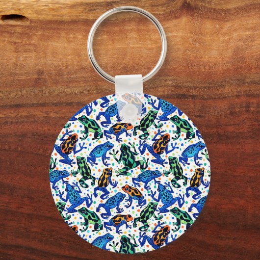 Gepersonaliseerde naam Rainforest Frogs Sleutelhan Sleutelhanger (Achterkant)
