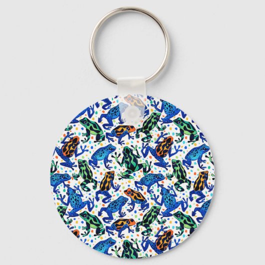 Gepersonaliseerde naam Rainforest Frogs Sleutelhan Sleutelhanger (Achterkant)