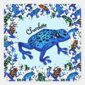 Gepersonaliseerde naam Rainforest Frogs Sticker (Voorkant)