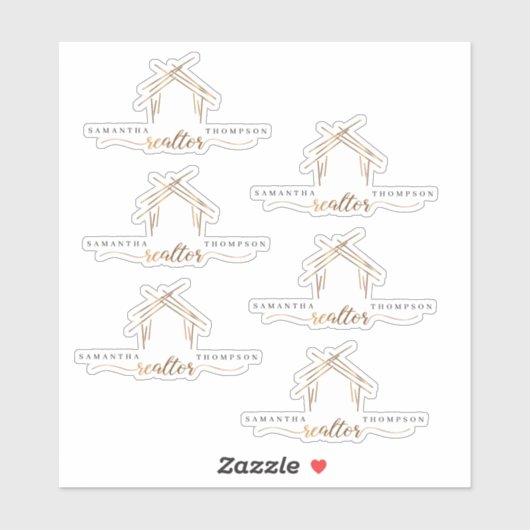 Gepersonaliseerde naam Realtor Sticker (Vel)
