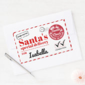 Gepersonaliseerde naam Red Bold Santas Speciale le Rechthoekige Sticker (Envelop)