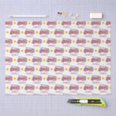 Gepersonaliseerde naam Red Fire truck Party Tissuepapier (Craft)