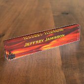 Gepersonaliseerde naam Red Sky Acrylic Naambordje (Zijkant)