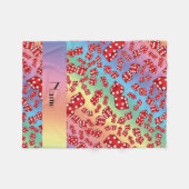 Gepersonaliseerde naam regenboogkleurig patroon fleece deken (Voorkant (Horizontaal))