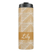 Gepersonaliseerde naam Reizen Modern Boho Geometri Thermosbeker (Voorkant)