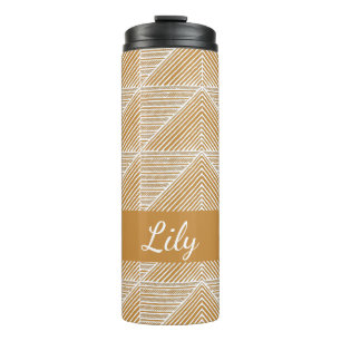 Gepersonaliseerde naam Reizen Modern Boho Geometri Thermosbeker
