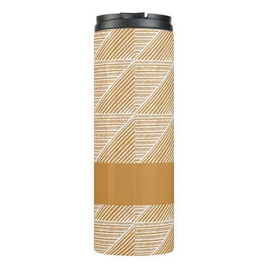 Gepersonaliseerde naam Reizen Modern Boho Geometri Thermosbeker (Achterkant)