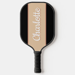 Gepersonaliseerde naam Retro Beige Zwart Pickleball Paddle