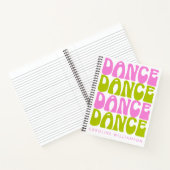 Gepersonaliseerde naam Retro Danser Pink Green Notitieboek (Binnen)