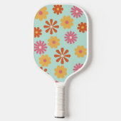 Gepersonaliseerde naam Retro Flower Power Pickleball Paddle (Achterkant)