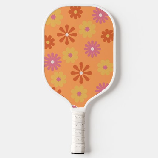 Gepersonaliseerde naam Retro Flower Power Pickleball Paddle (Achterkant)