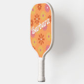 Gepersonaliseerde naam Retro Flower Power Pickleball Paddle (Links)