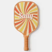 Gepersonaliseerde naam Retro gebogen regenboog Pickleball Paddle (Voorkant)