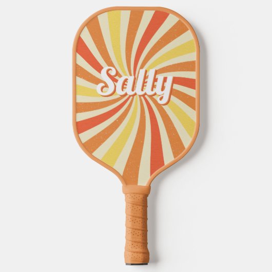 Gepersonaliseerde naam Retro gebogen regenboog Pickleball Paddle (Voorkant)