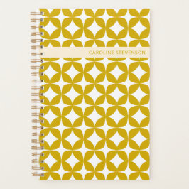 Gepersonaliseerde naam Retro Geometrische Gouden G Planner