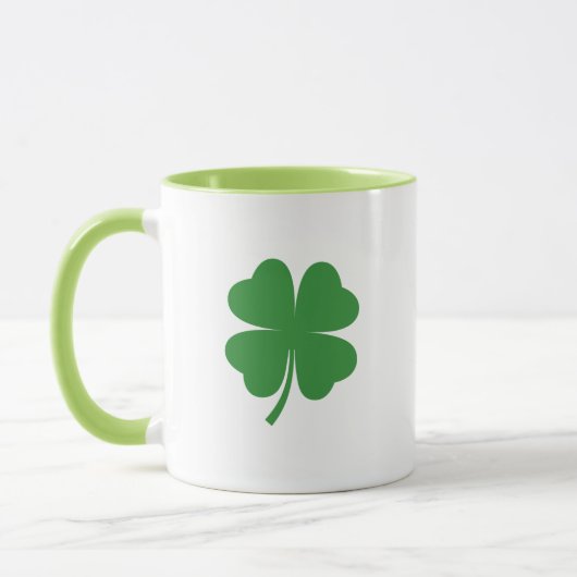 Gepersonaliseerde naam Retro Irish Luck Clover Mok (Links)