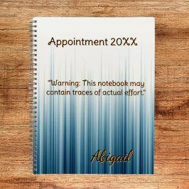Gepersonaliseerde naam Retro Light Blue Afspraak Planner