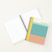 Gepersonaliseerde Naam Retro Pastel Kleurblok Schr Notitieboek (Binnen)