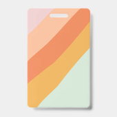 Gepersonaliseerde naam Retro Stripes Pastel Mint P Badge (Achterkant)