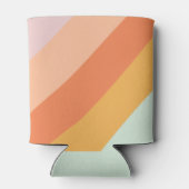 Gepersonaliseerde naam Retro Stripes Pastel Mint P Blikjeskoeler (Achterkant)