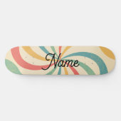 Gepersonaliseerde naam Retro Stripes Typografie Persoonlijk Skateboard (Horizontaal)